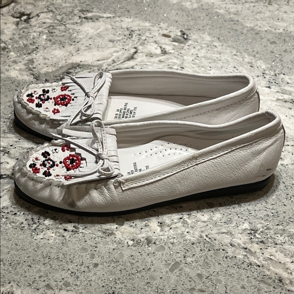 Adrian Dilafield White Leather White Moccasins Size 6 - Picture 6 of 10
